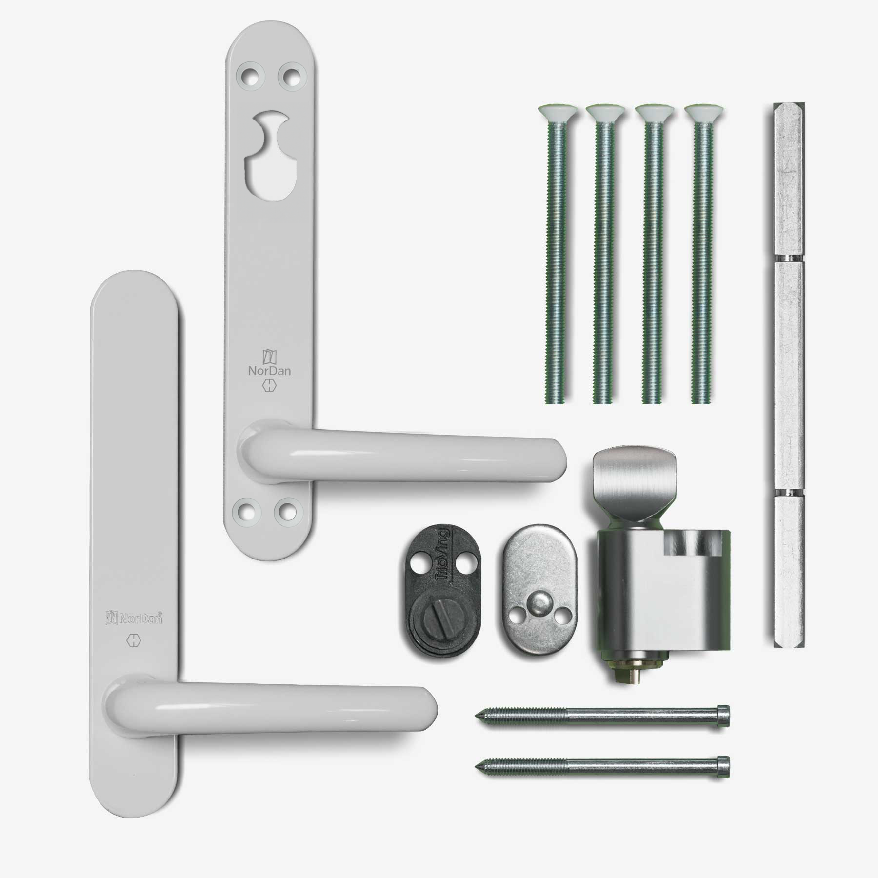 Beslagsett NorDan Balkongdør HVIT