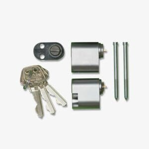 Dobbel sylinder inn- og utvendig med nøkkel til 67mm dør